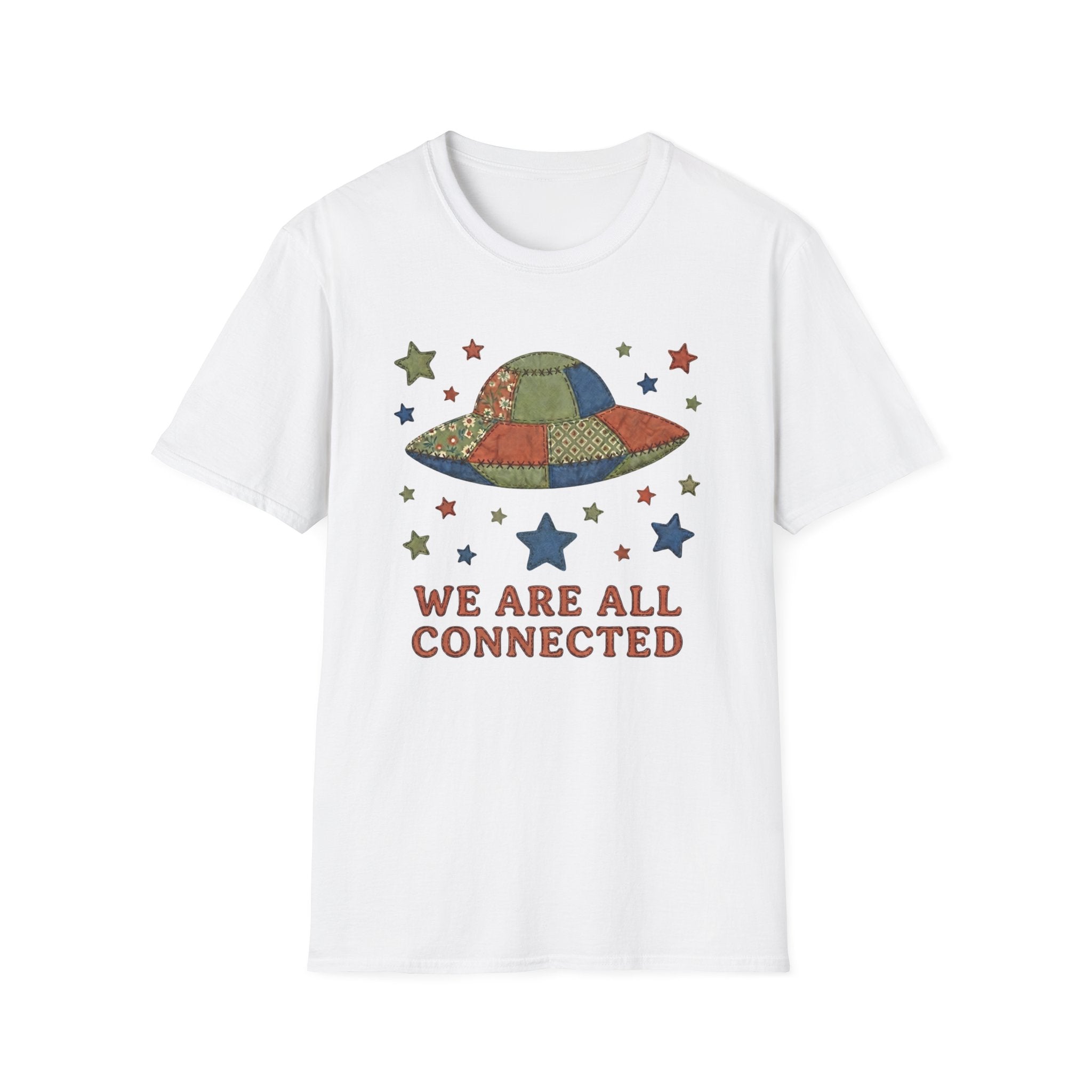 We Are All Connected Quiltwork Effect T-Shirt