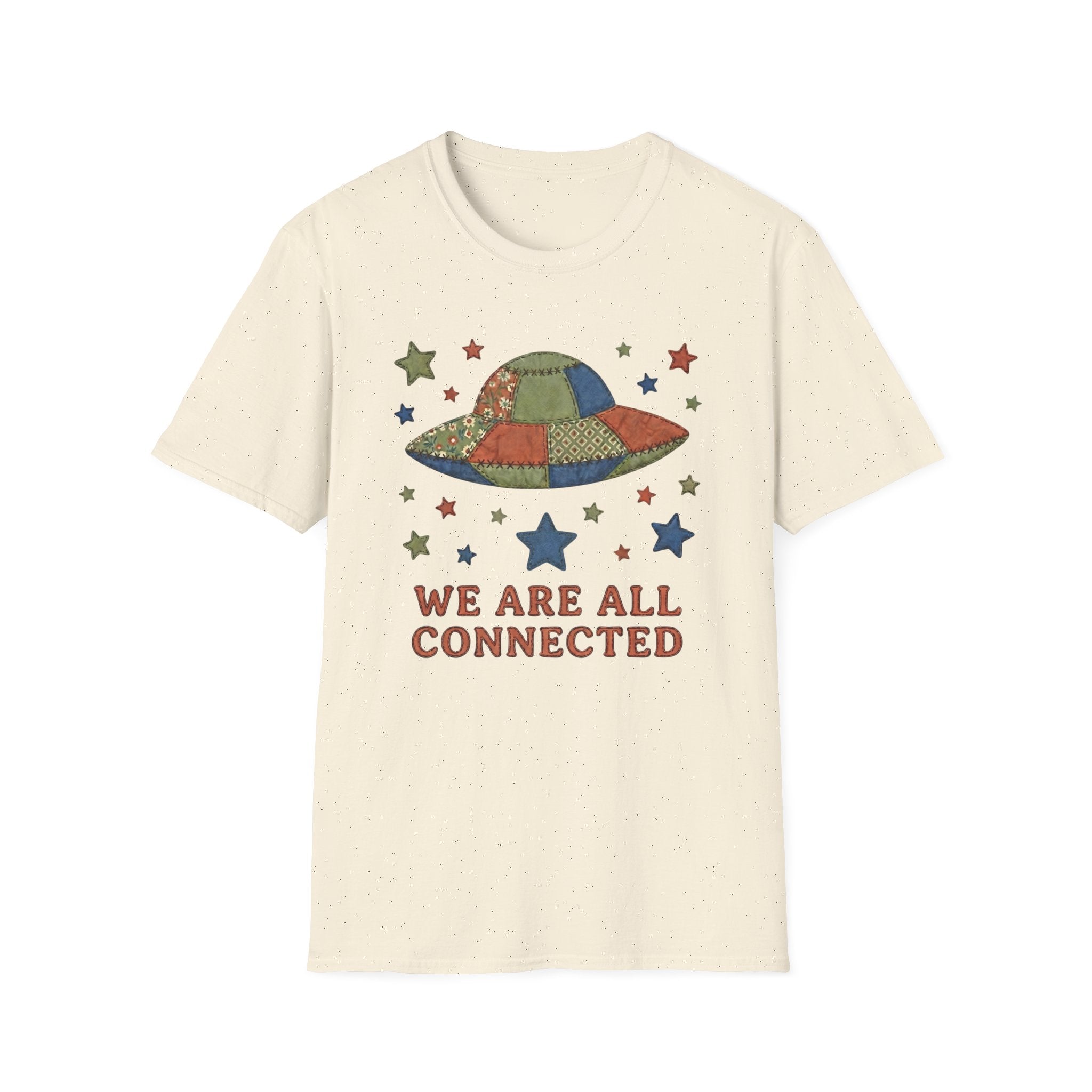We Are All Connected Quiltwork Effect T-Shirt