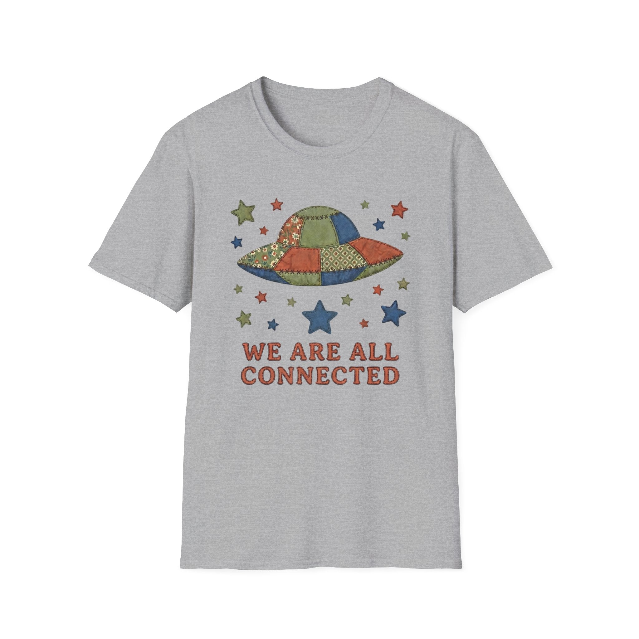 We Are All Connected Quiltwork Effect T-Shirt