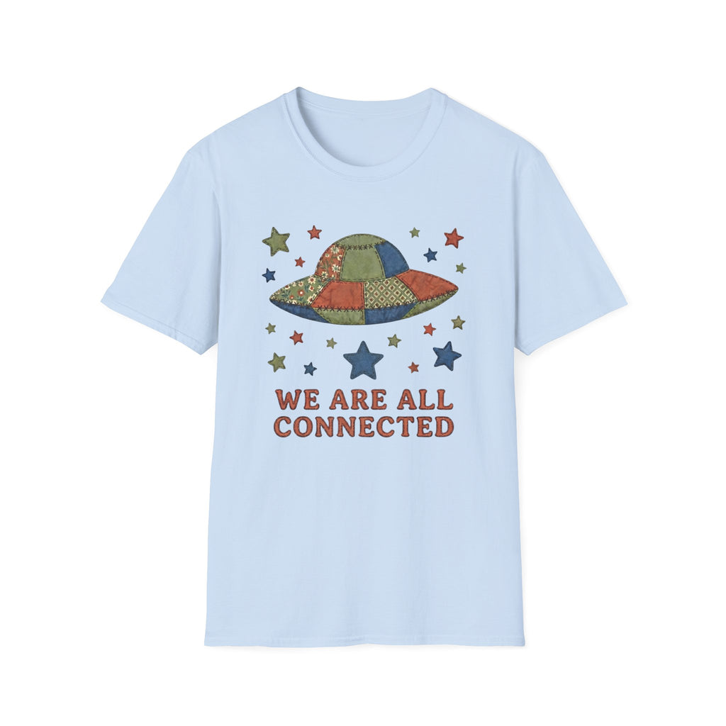 We Are All Connected Quiltwork Effect T-Shirt