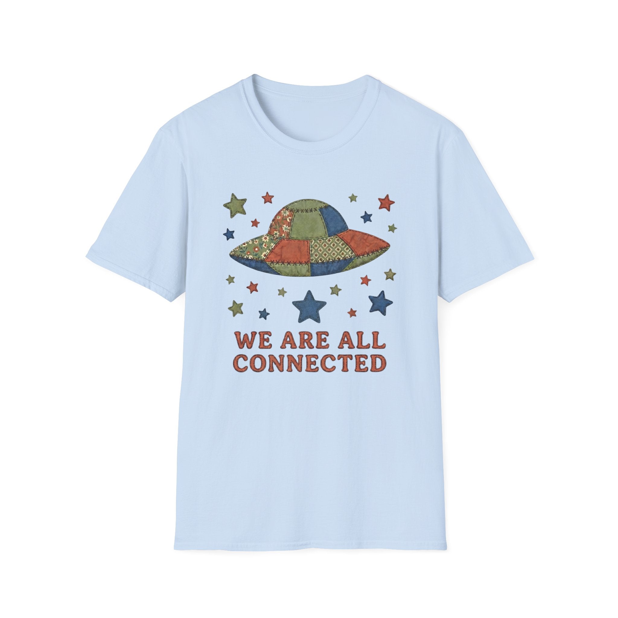 We Are All Connected Quiltwork Effect T-Shirt