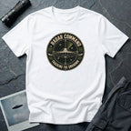 Radar Command UFO patch t-shirt with flying saucer on radar scope and vintage squadron design, white